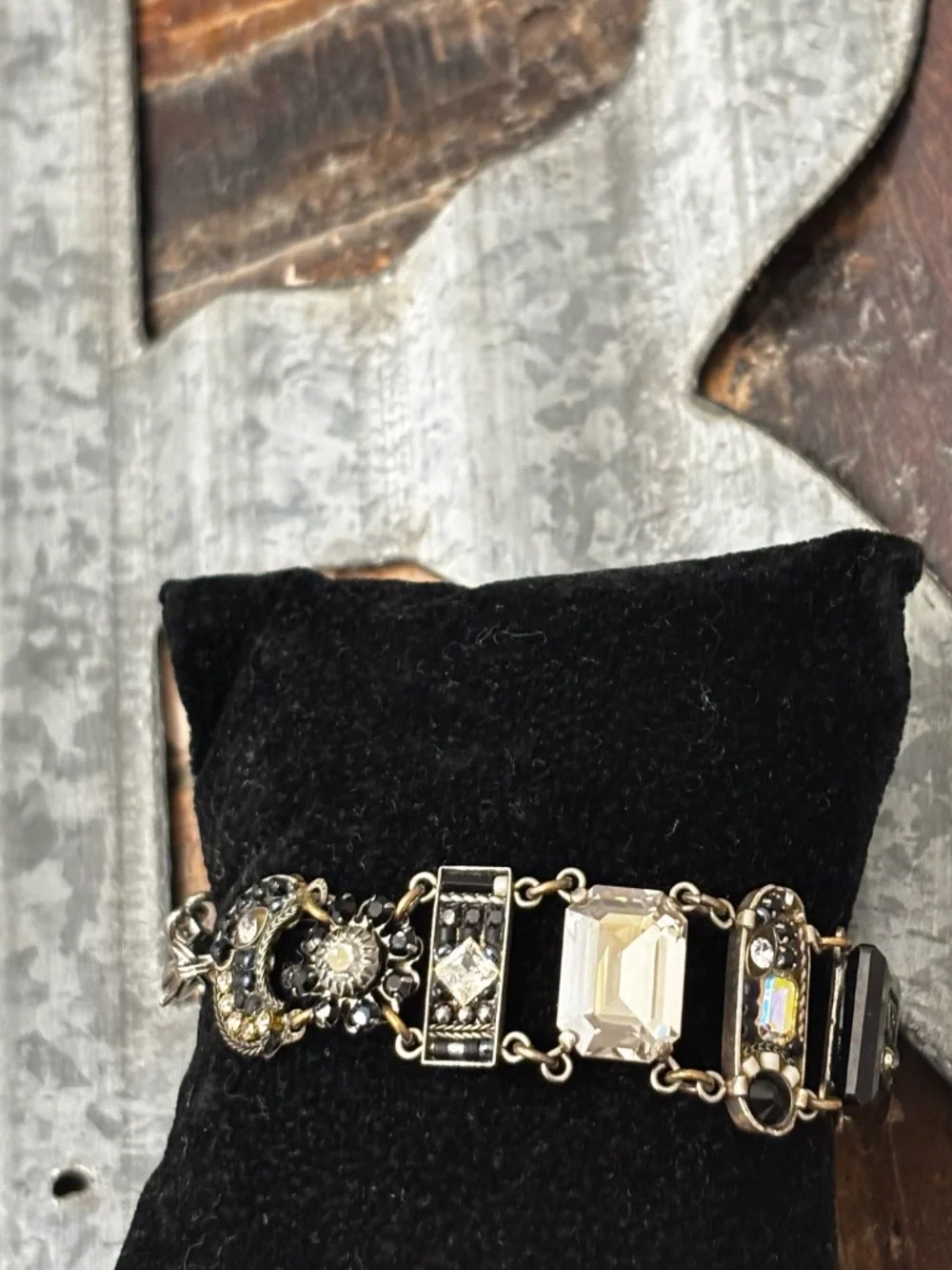 FireFly Black Clean and Iridescent Crystal Bracelet